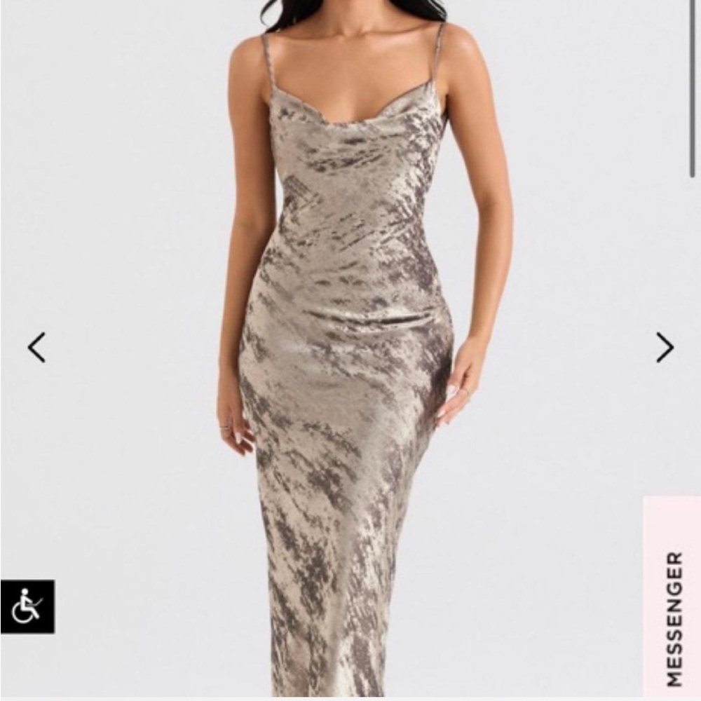 House of CB metallic maxi dress